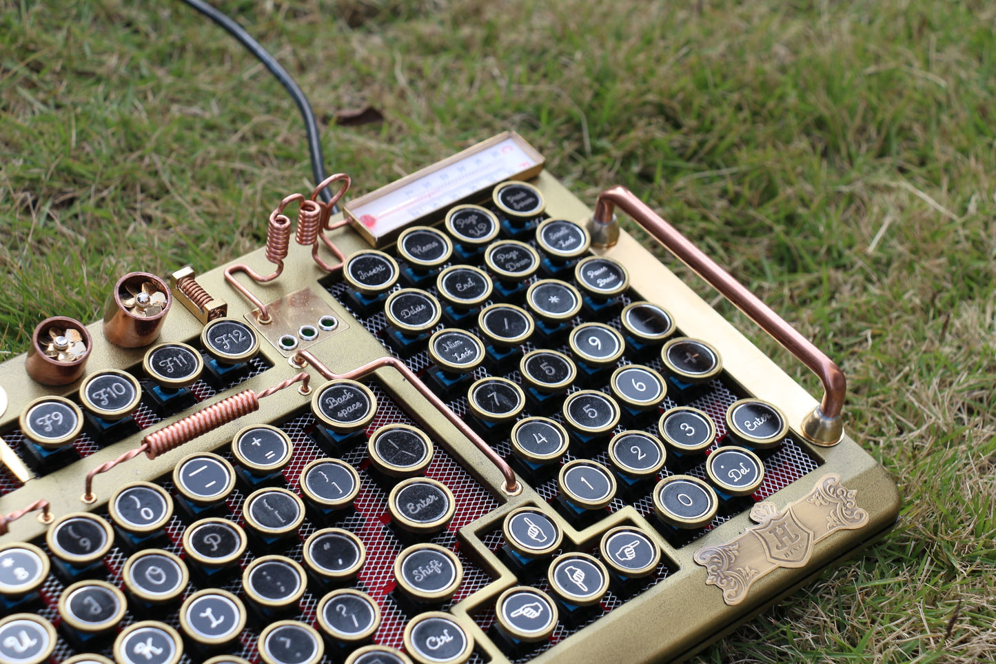 Hobik Handcrafted Heavy Metal Steampunk Brass Mechanical Keyboard