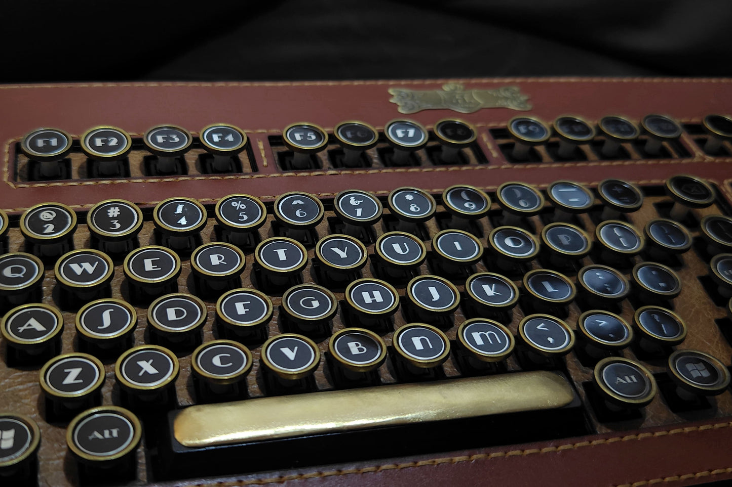 HOBIK "Chronos" Edition: Handcrafted Leather Steampunk Mechanical Keyboard