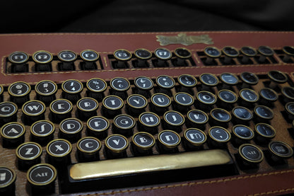 HOBIK "Chronos" Edition: Handcrafted Leather Steampunk Mechanical Keyboard