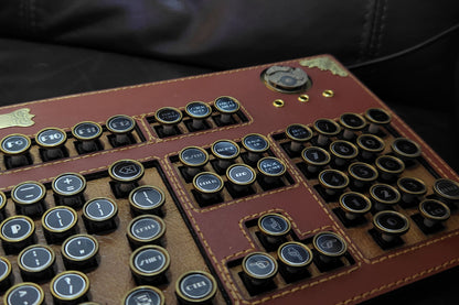 HOBIK "Chronos" Edition: Handcrafted Leather Steampunk Mechanical Keyboard