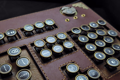 HOBIK "Chronos" Edition: Handcrafted Leather Steampunk Mechanical Keyboard