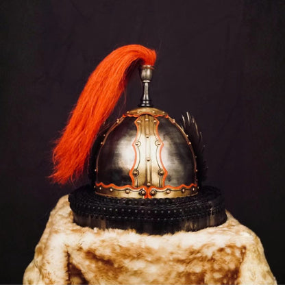 Tang Dynasty Style Hand-Chased Phoenix-Wing Helmet - Handcrafted Collector's Warrior Helmet