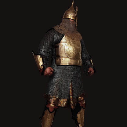 Middle Eastern Style Line-Engraved Brass Armor Set