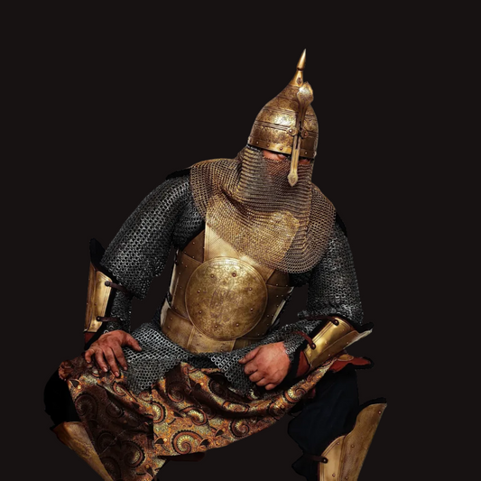 Middle Eastern Style Line-Engraved Brass Armor Set