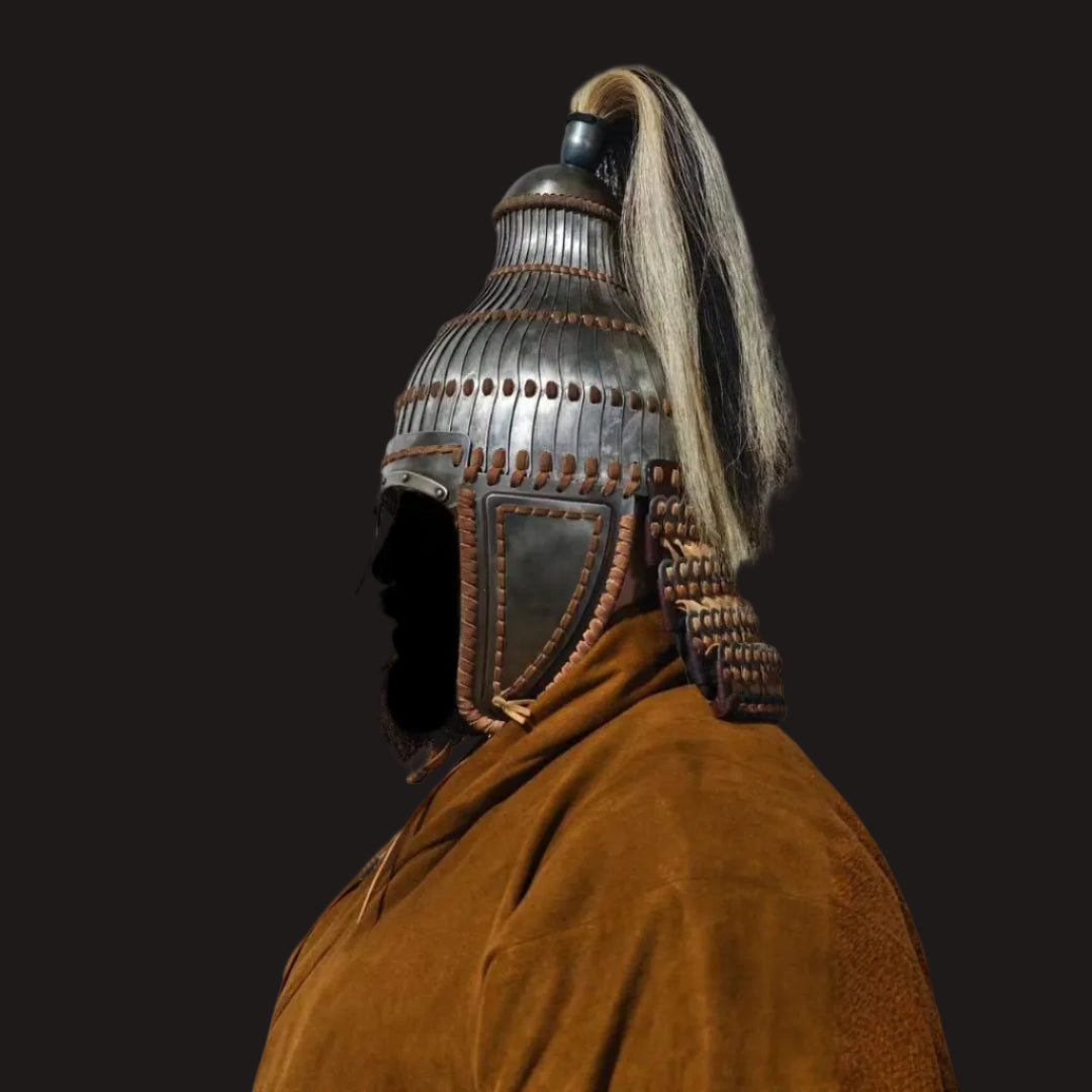 Avar-Style Pear-Shaped Vertically Laced Iron Helmet 