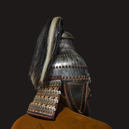 Avar-Style Pear-Shaped Vertically Laced Iron Helmet 