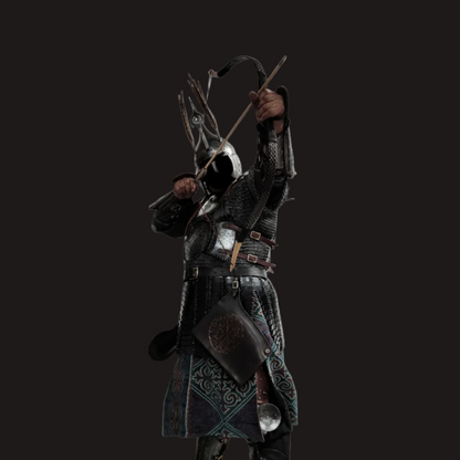 Kazakh-Style Iron-Carved Antler Motif Disc Armor Set