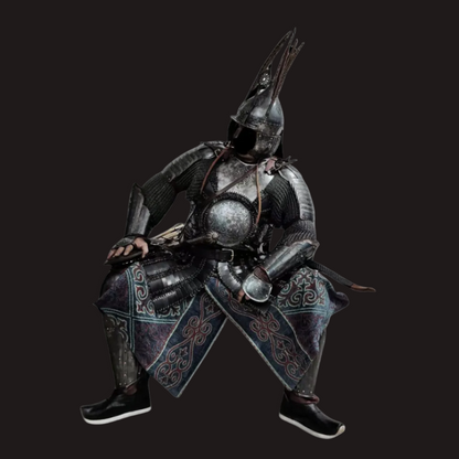 Kazakh-Style Iron-Carved Antler Motif Disc Armor Set