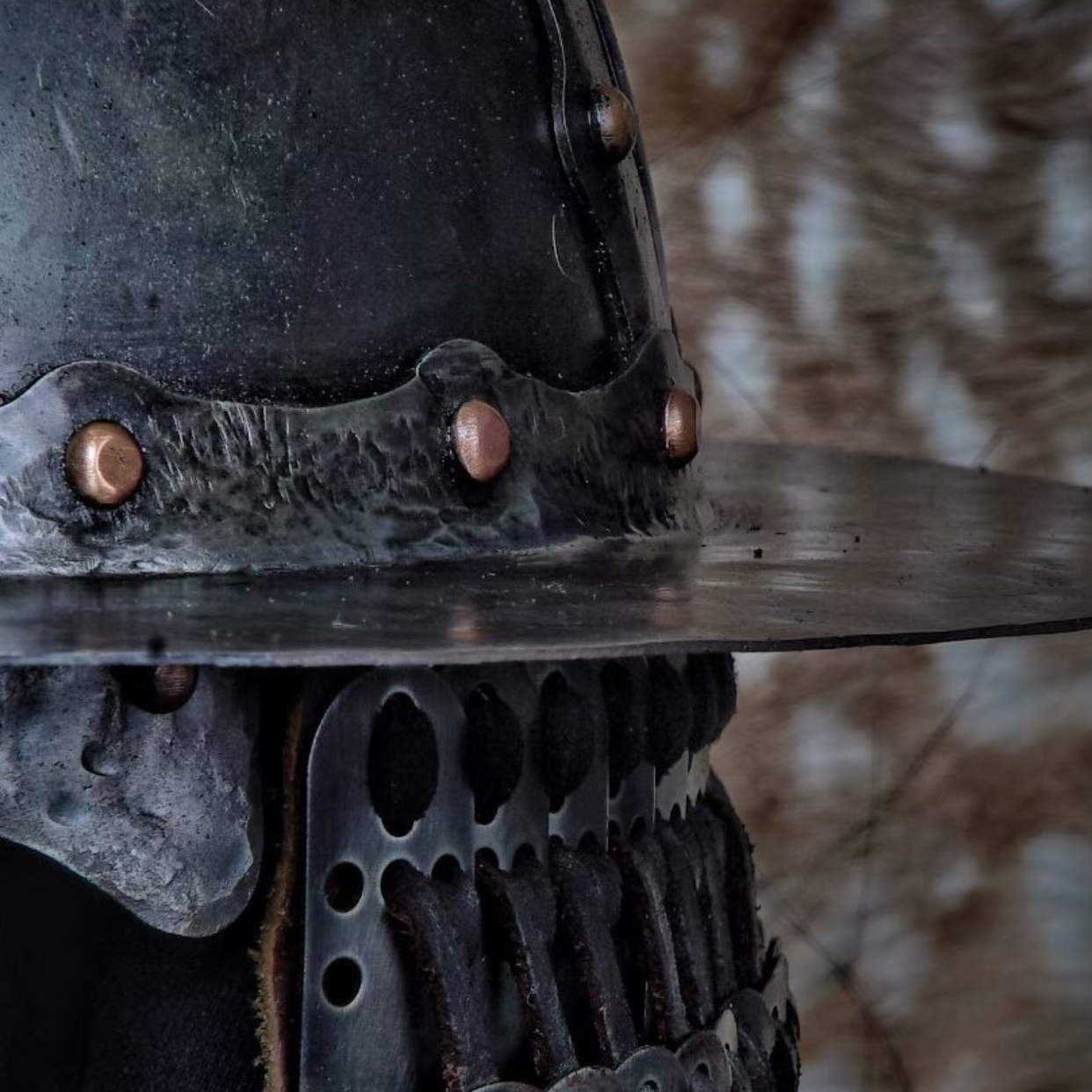 Mongolian-Style Disc-Brim Cold-Forged Iron Helmet