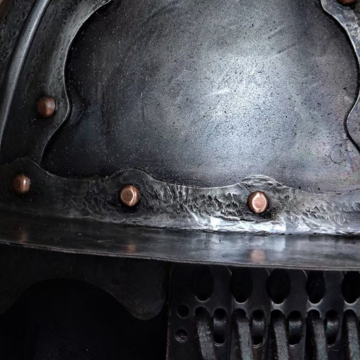 Mongolian-Style Disc-Brim Cold-Forged Iron Helmet