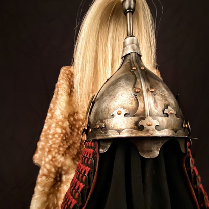 Ming Dynasty Style Four-Panel Cold-Forged & Hand-Chased Phoenix-Wing Helmet