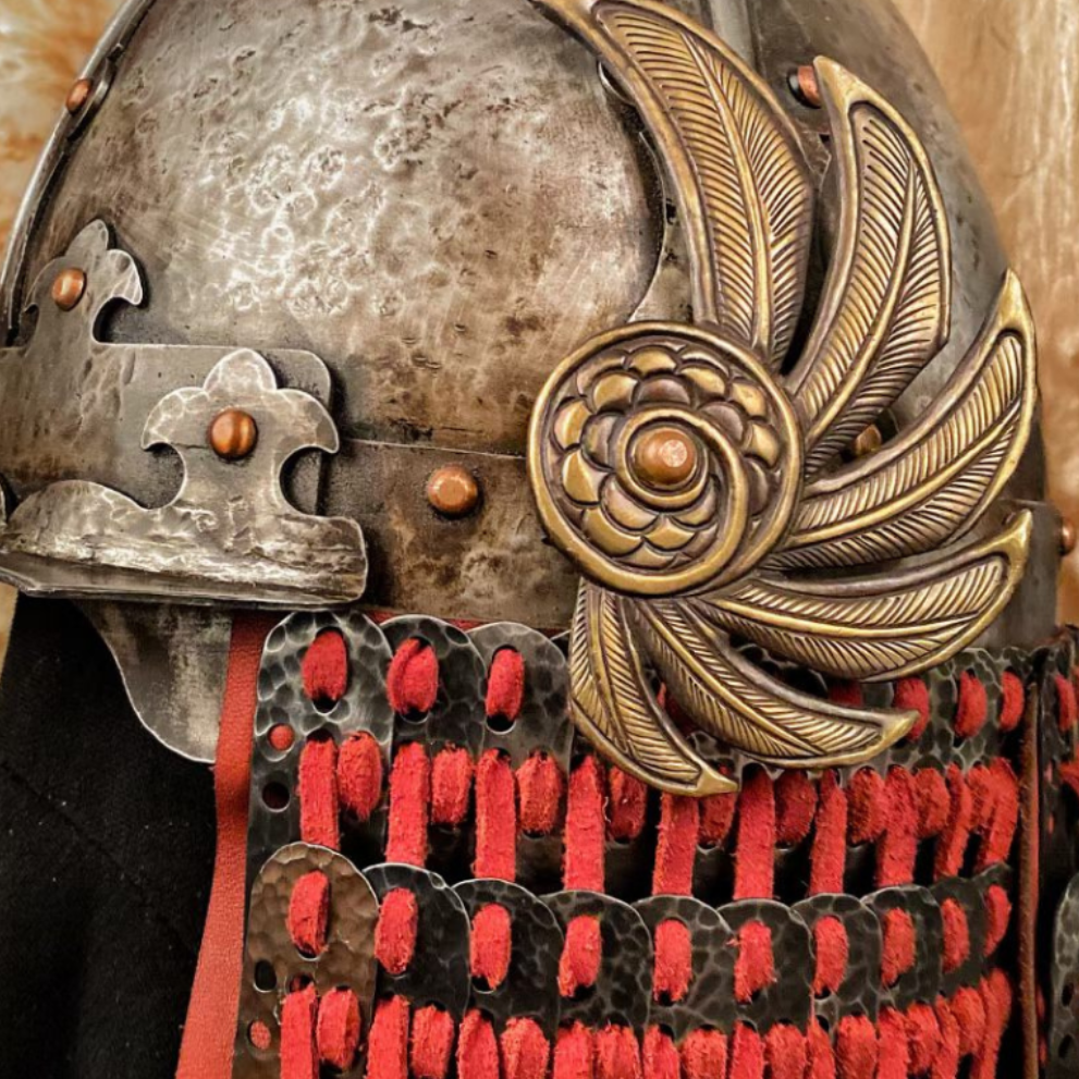 Ming Dynasty Style Four-Panel Cold-Forged & Hand-Chased Phoenix-Wing Helmet