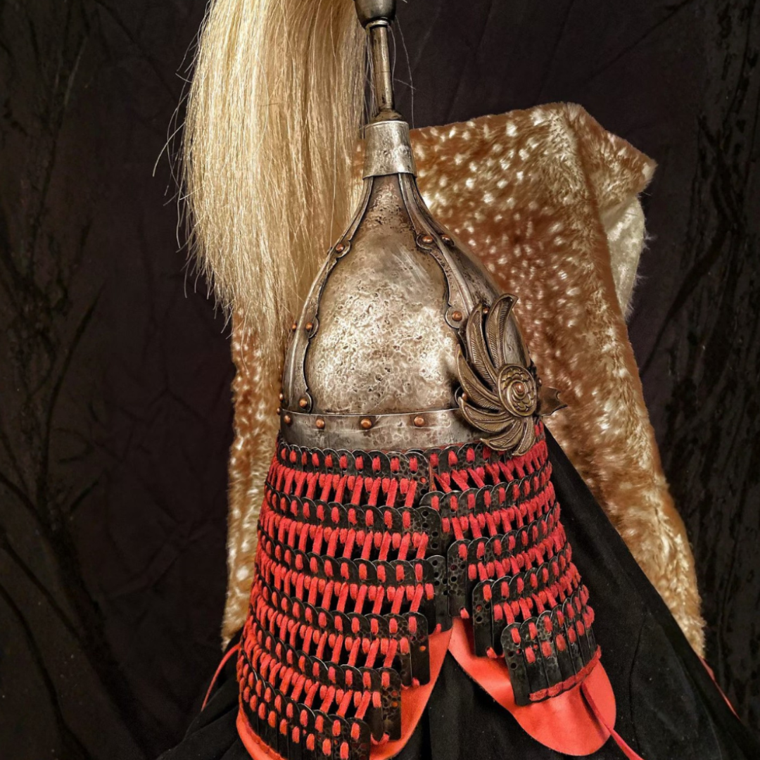 Ming Dynasty Style Four-Panel Cold-Forged & Hand-Chased Phoenix-Wing Helmet
