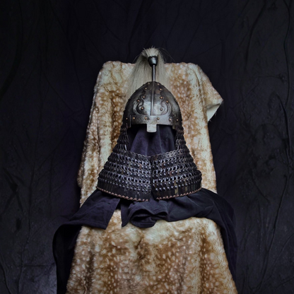 Khitan Style Flame-Motif Four-Panel Cold-Forged Helmet