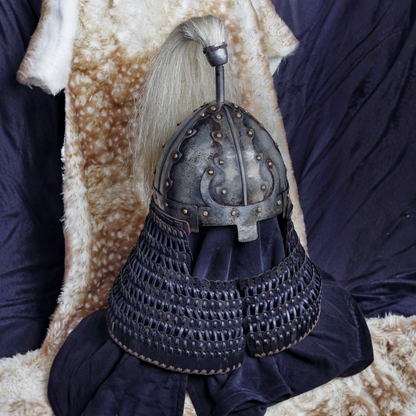 Khitan Style Flame-Motif Four-Panel Cold-Forged Helmet