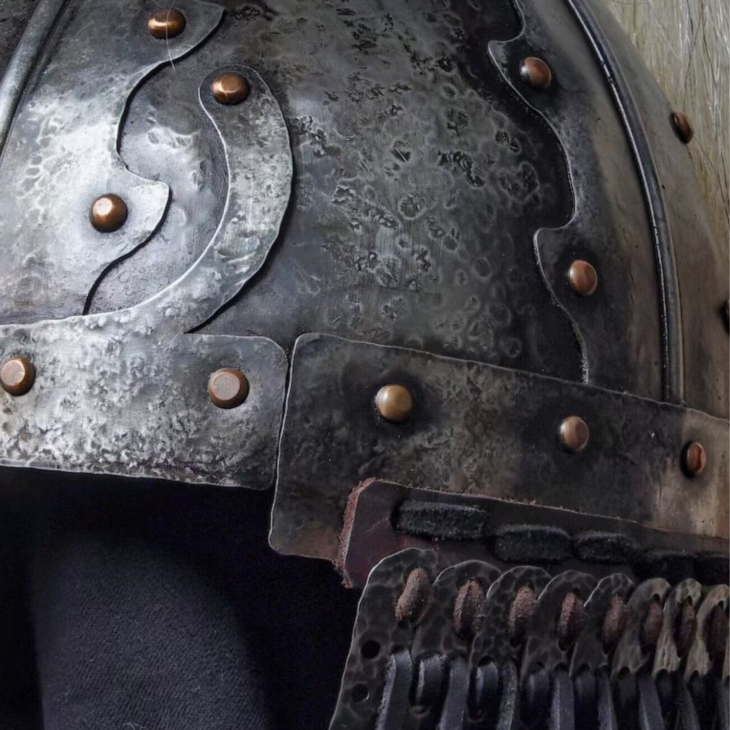 Khitan Style Flame-Motif Four-Panel Cold-Forged Helmet