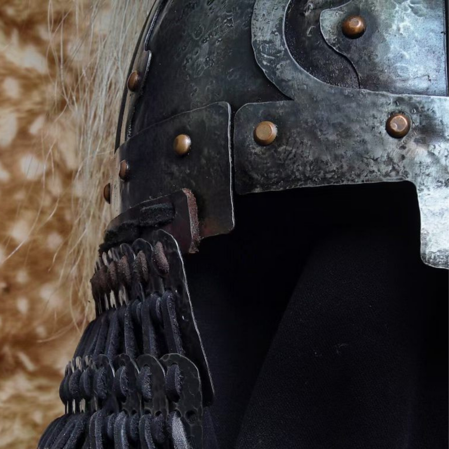 Khitan Style Flame-Motif Four-Panel Cold-Forged Helmet