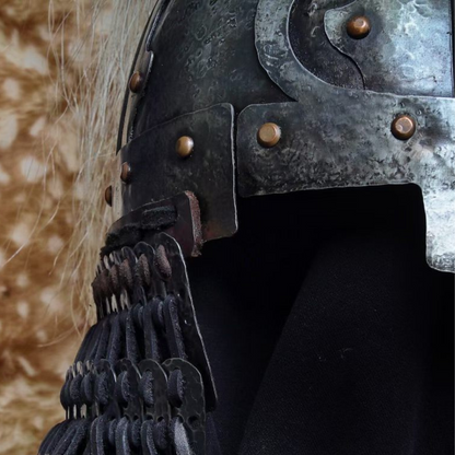 Khitan Style Flame-Motif Four-Panel Cold-Forged Helmet