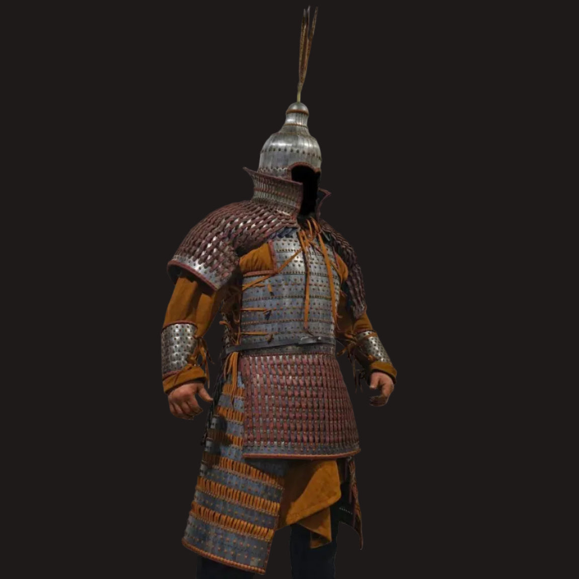 Wei, Jin, Northern and Southern Dynasties Style Large Basin-Collar Iron Lamellar Armor Set