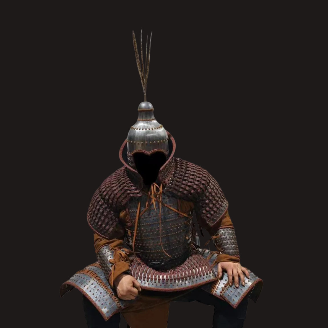 Wei, Jin, Northern and Southern Dynasties Style Large Basin-Collar Iron Lamellar Armor Set