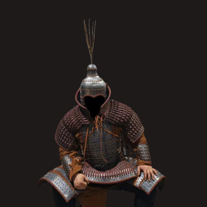 Wei, Jin, Northern and Southern Dynasties Style Large Basin-Collar Iron Lamellar Armor Set