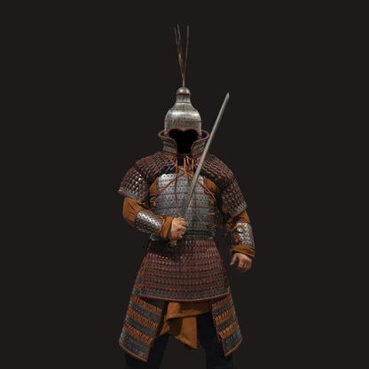 Wei, Jin, Northern and Southern Dynasties Style Large Basin-Collar Iron Lamellar Armor Set