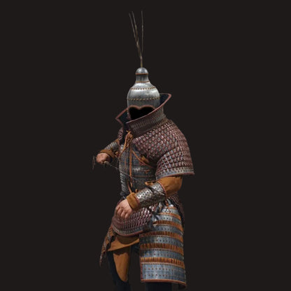 Wei, Jin, Northern and Southern Dynasties Style Large Basin-Collar Iron Lamellar Armor Set
