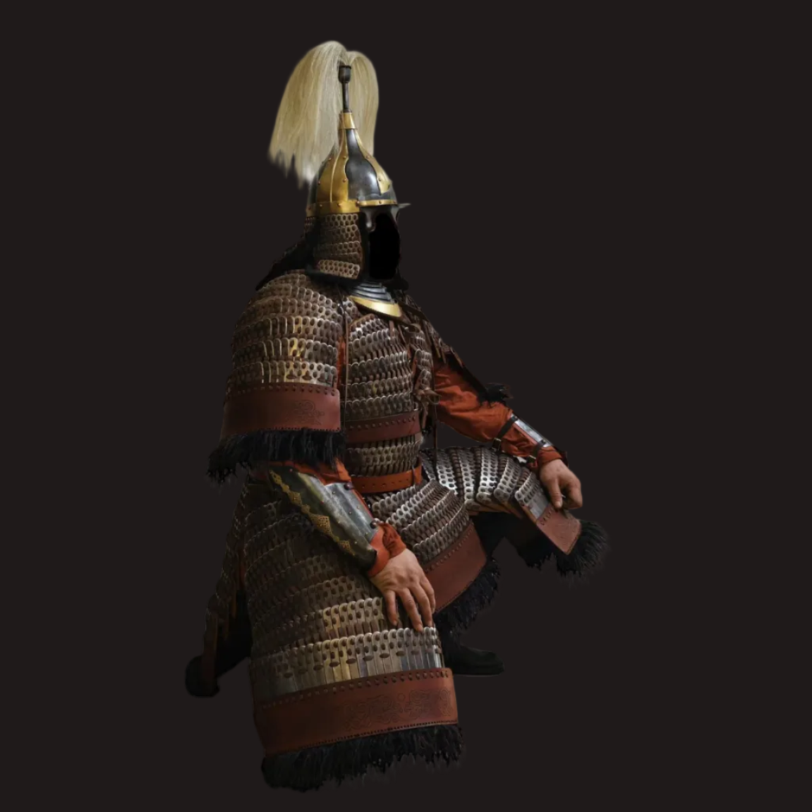 Mongol Empire Style Broad-Plate Iron Lamellar Armor Set 