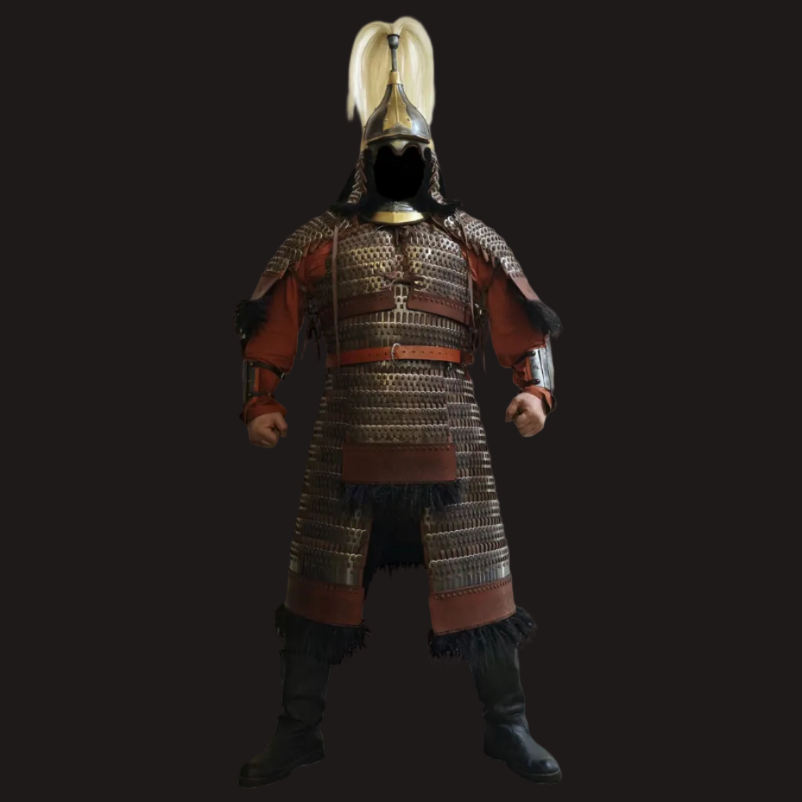 Mongol Empire Style Broad-Plate Iron Lamellar Armor Set 