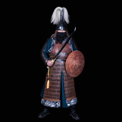 Mongolian Style Leather-Faced Iron Lamellar Armor Set