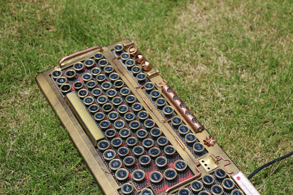 HOBIK Custom Steampunk Mechanical Keyboard - Handcrafted Solid Brass & Heavy Metal