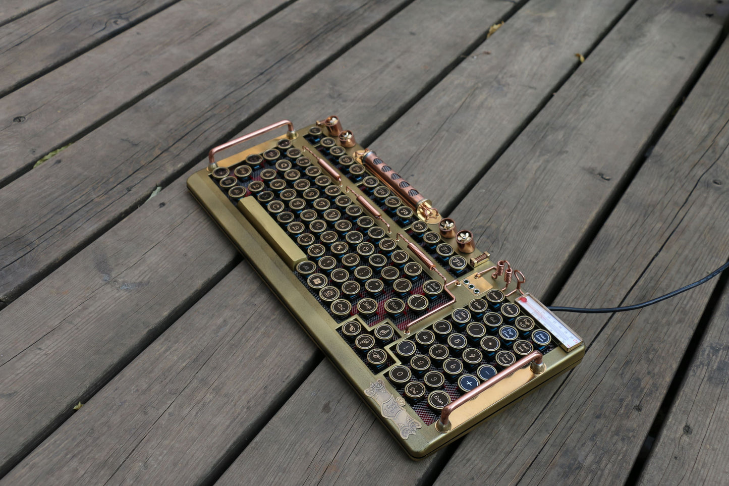 Hobik Handcrafted Heavy Metal Steampunk Brass Mechanical Keyboard