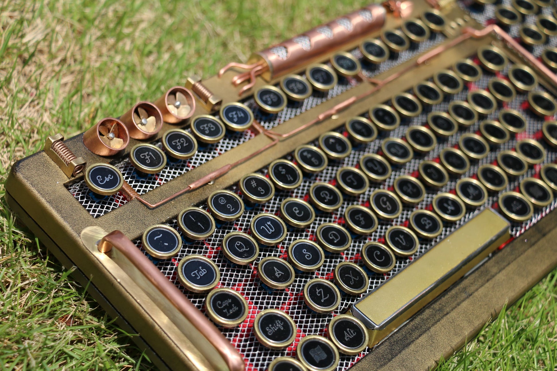 HOBIK Custom Steampunk Mechanical Keyboard - Handcrafted Solid Brass & Heavy Metal
