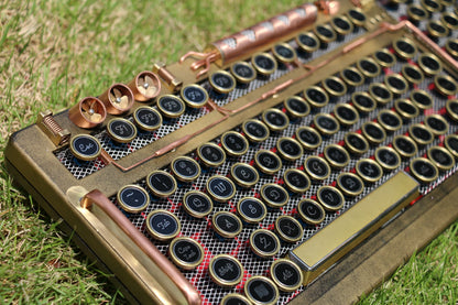HOBIK Custom Steampunk Mechanical Keyboard - Handcrafted Solid Brass & Heavy Metal
