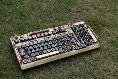 Hobik Handcrafted Heavy Metal Steampunk Brass Mechanical Keyboard