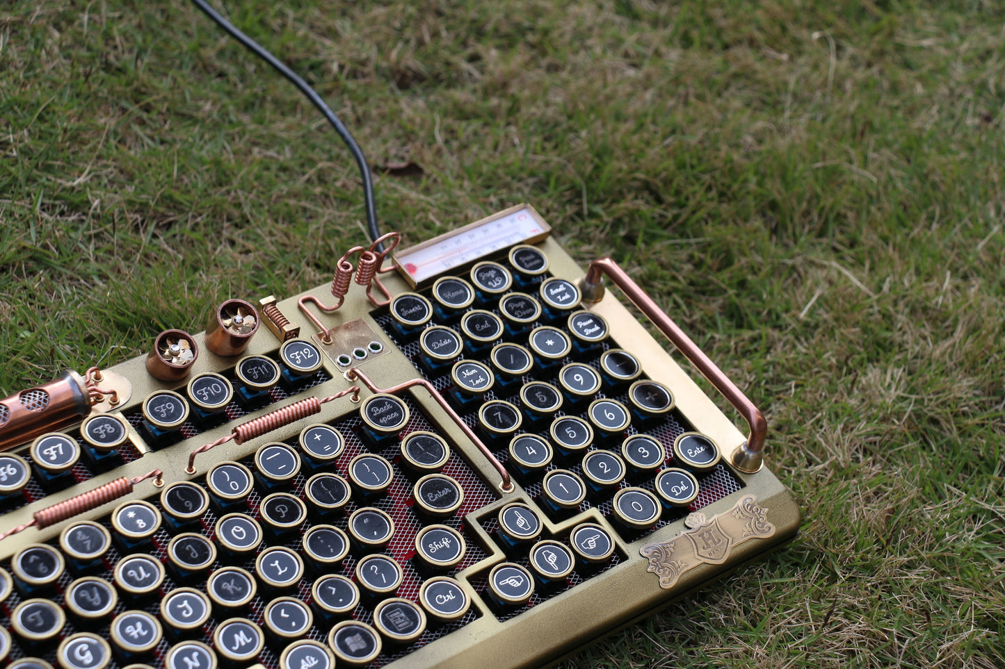 Hobik Handcrafted Heavy Metal Steampunk Brass Mechanical Keyboard