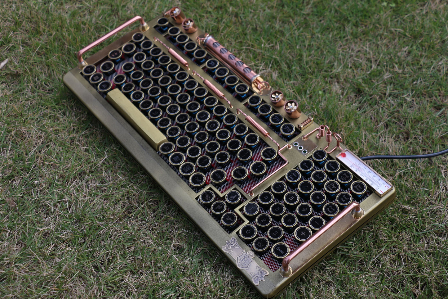 Hobik Handcrafted Heavy Metal Steampunk Brass Mechanical Keyboard