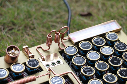 Hobik Handcrafted Heavy Metal Steampunk Brass Mechanical Keyboard