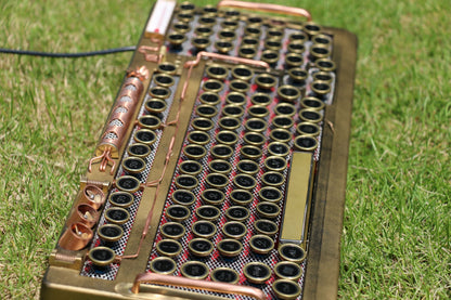 HOBIK Custom Steampunk Mechanical Keyboard - Handcrafted Solid Brass & Heavy Metal
