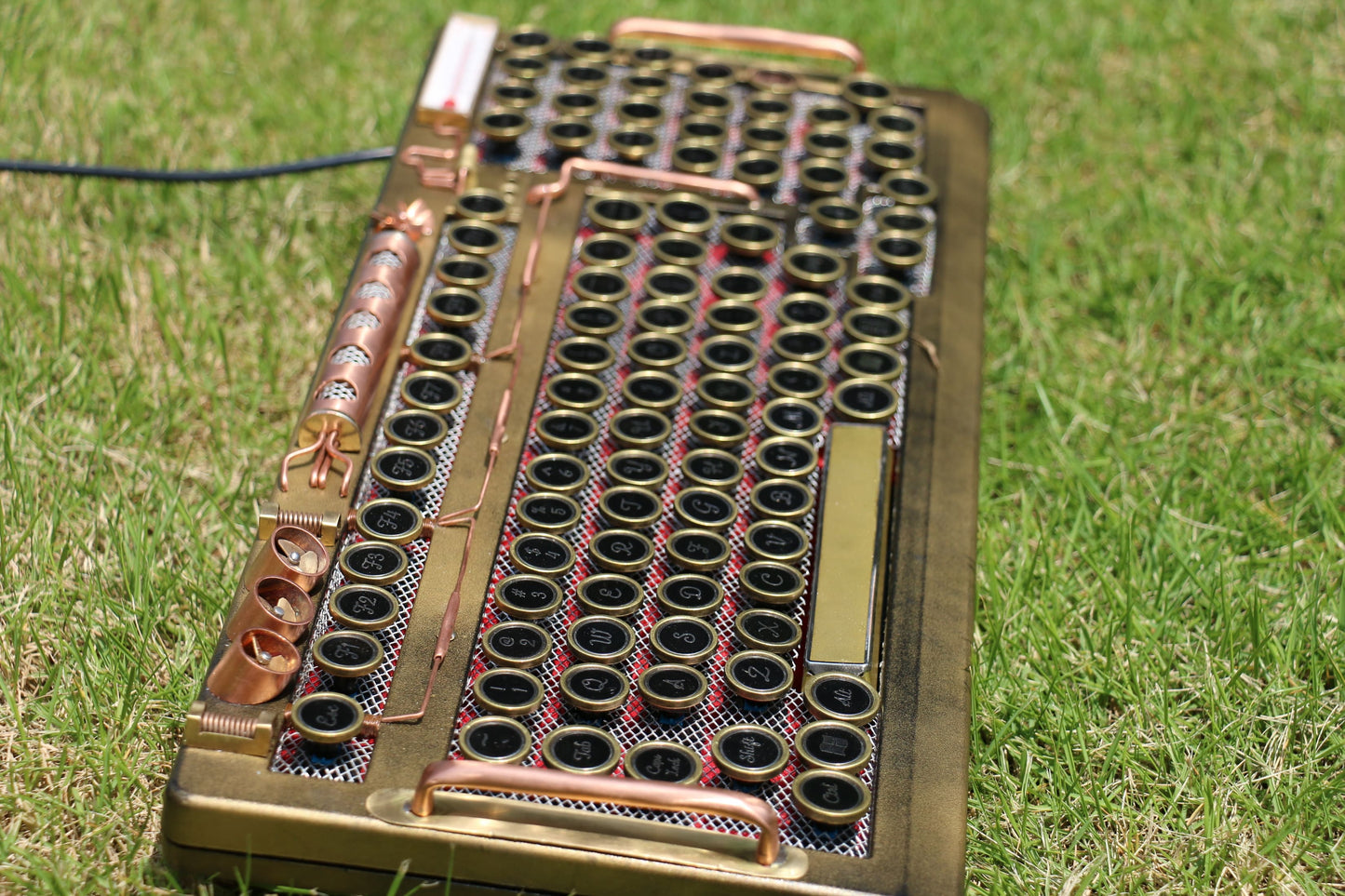 HOBIK Custom Steampunk Mechanical Keyboard - Handcrafted Solid Brass & Heavy Metal