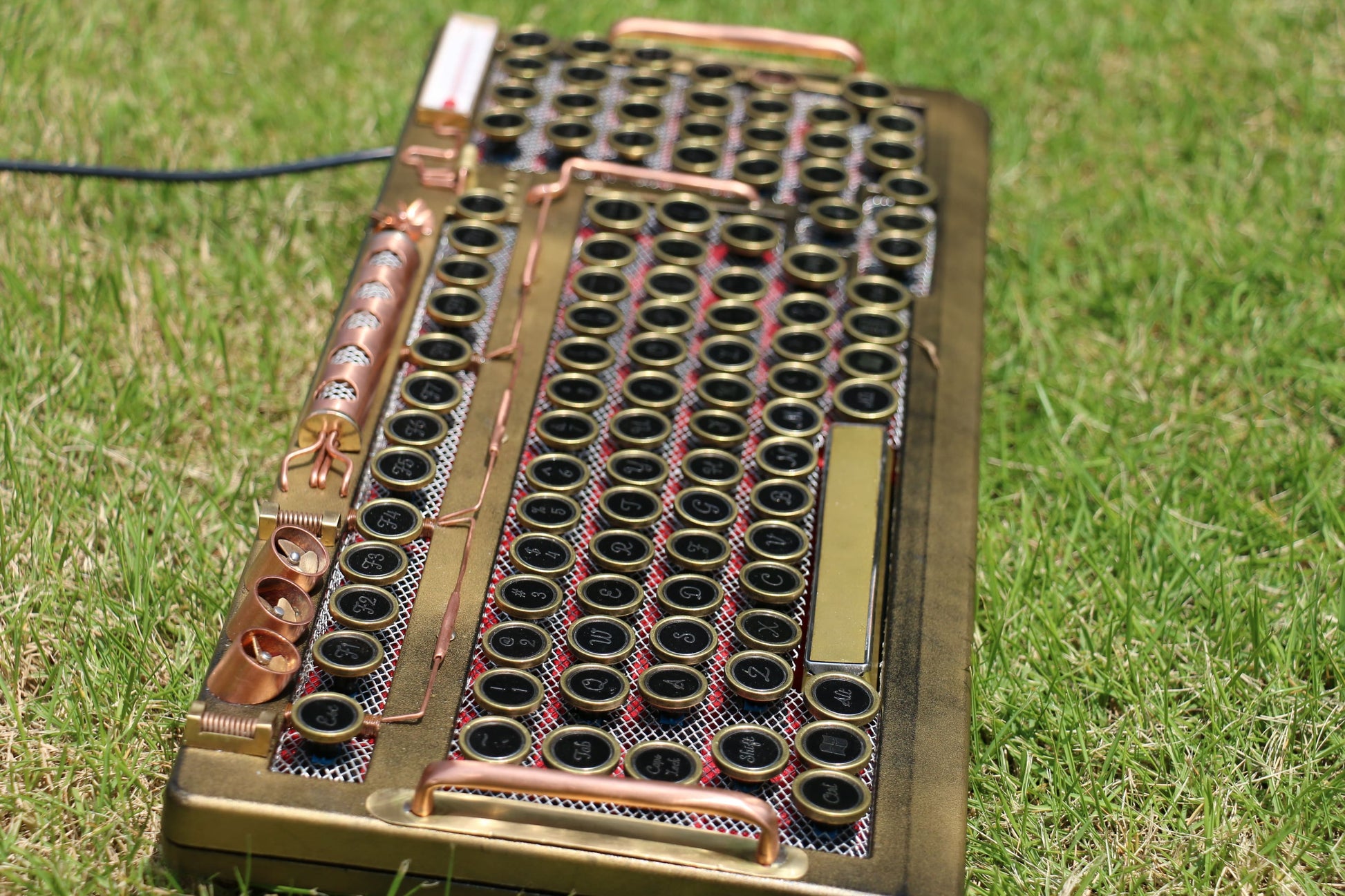 HOBIK Custom Steampunk Mechanical Keyboard - Handcrafted Solid Brass & Heavy Metal