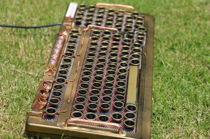 HOBIK Custom Steampunk Mechanical Keyboard - Handcrafted Solid Brass & Heavy Metal