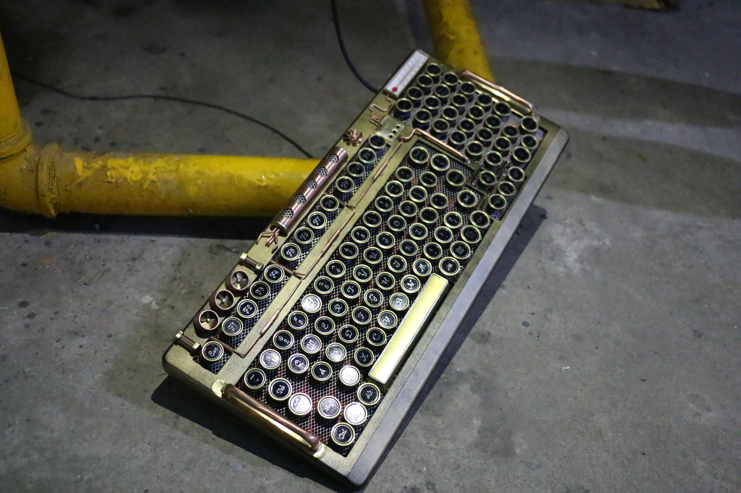 HOBIK Custom Steampunk Mechanical Keyboard - Handcrafted Solid Brass & Heavy Metal