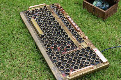 HOBIK Custom Steampunk Mechanical Keyboard - Handcrafted Solid Brass & Heavy Metal