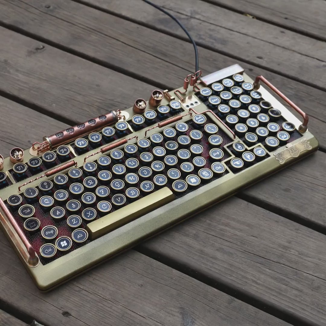 Handcrafted Heavy Metal Steampunk Brass Mechanical Keyboard No.2